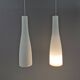 Hanging lamps in handmade/mouth-blown white Murano glass, Italy 1990s