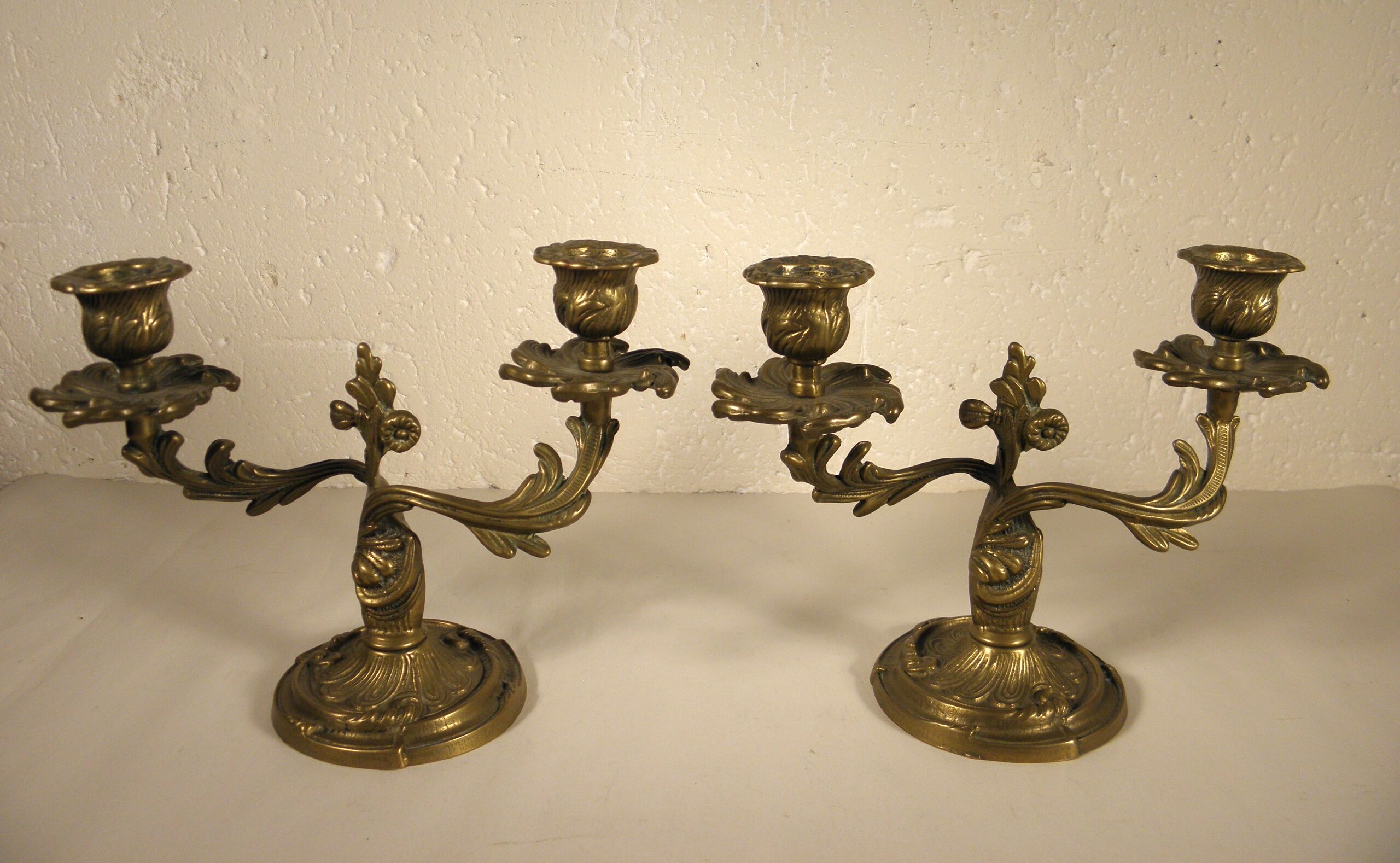 Pair of gilded bronze chandeliers