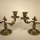 Pair of gilded bronze chandeliers