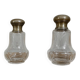 Pair of antique Louis XVI style bottles in finely engraved crystal and silver.