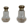 Pair of antique Louis XVI style bottles in finely engraved crystal and silver.