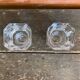 Paire de bougeoirs ancien covetro design verre moulé italy 60’s vintage