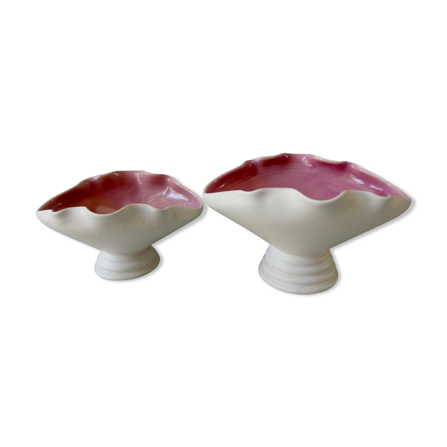 Pair of two-tone ceramic cups, 1950s