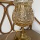 Table lamp with amber glass globe and brass base