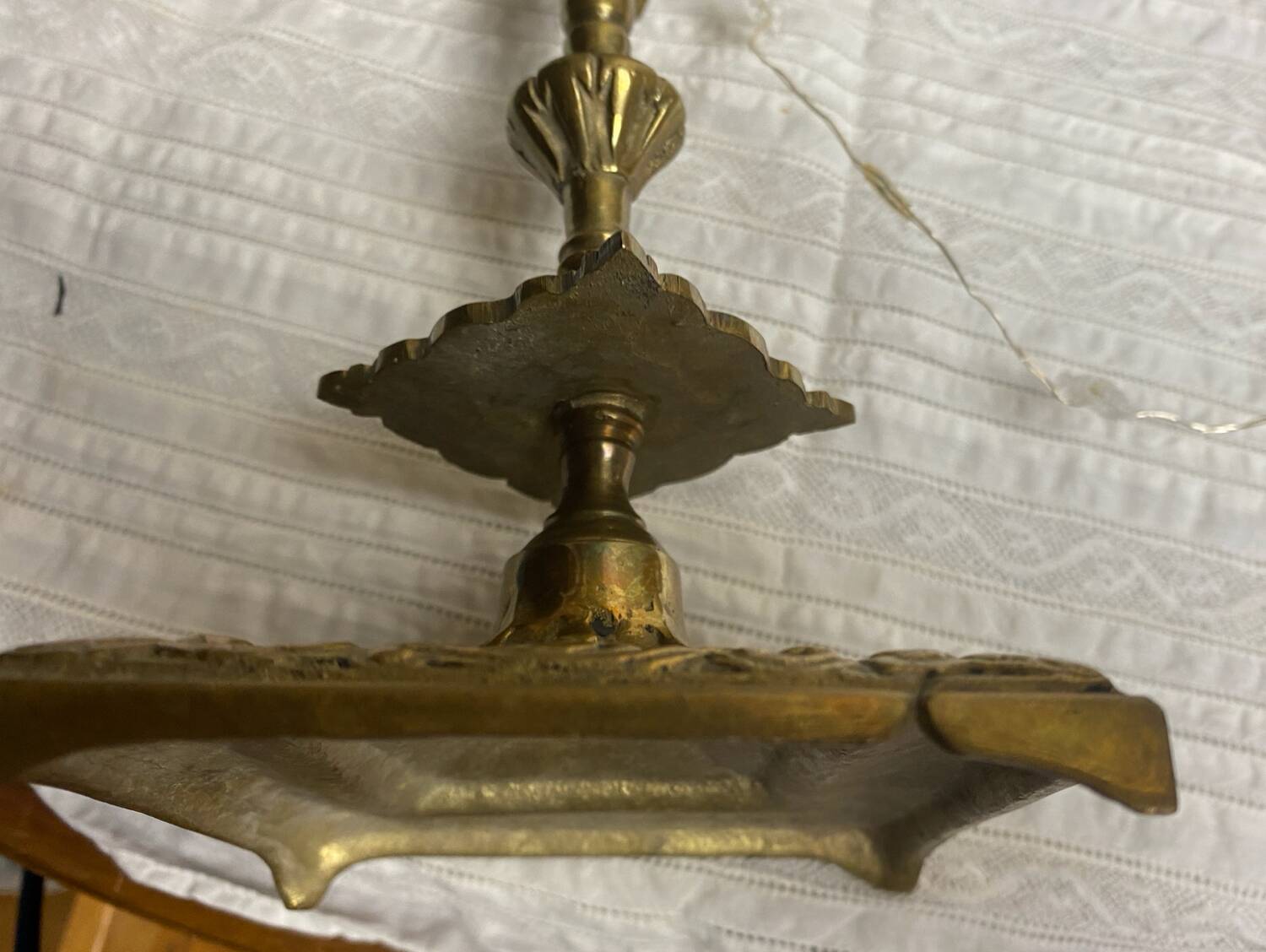 Large old gilded bronze candlestick