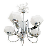 Lustre Gaetano Sciolari à 5 bras en métal chromé, Italie 1970