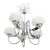 Lustre Gaetano Sciolari à 5 bras en métal chromé, Italie 1970