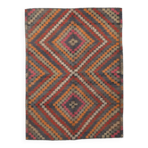 5x7 Red & Orange Vintage Kilim Rug, 171x225Cm
