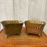 Pair of brass planters