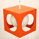 Orange Poker Dice Pendant Lamp - 1970s Space Age Lighting