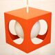 Orange Poker Dice Pendant Lamp - 1970s Space Age Lighting
