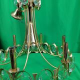 Chandelier in gilded metal and glass from