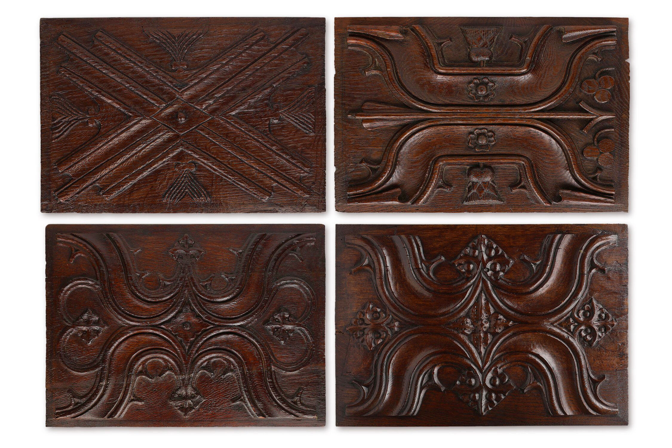 Gothic Sculpted Panel in Oak, Belgium, 16th century