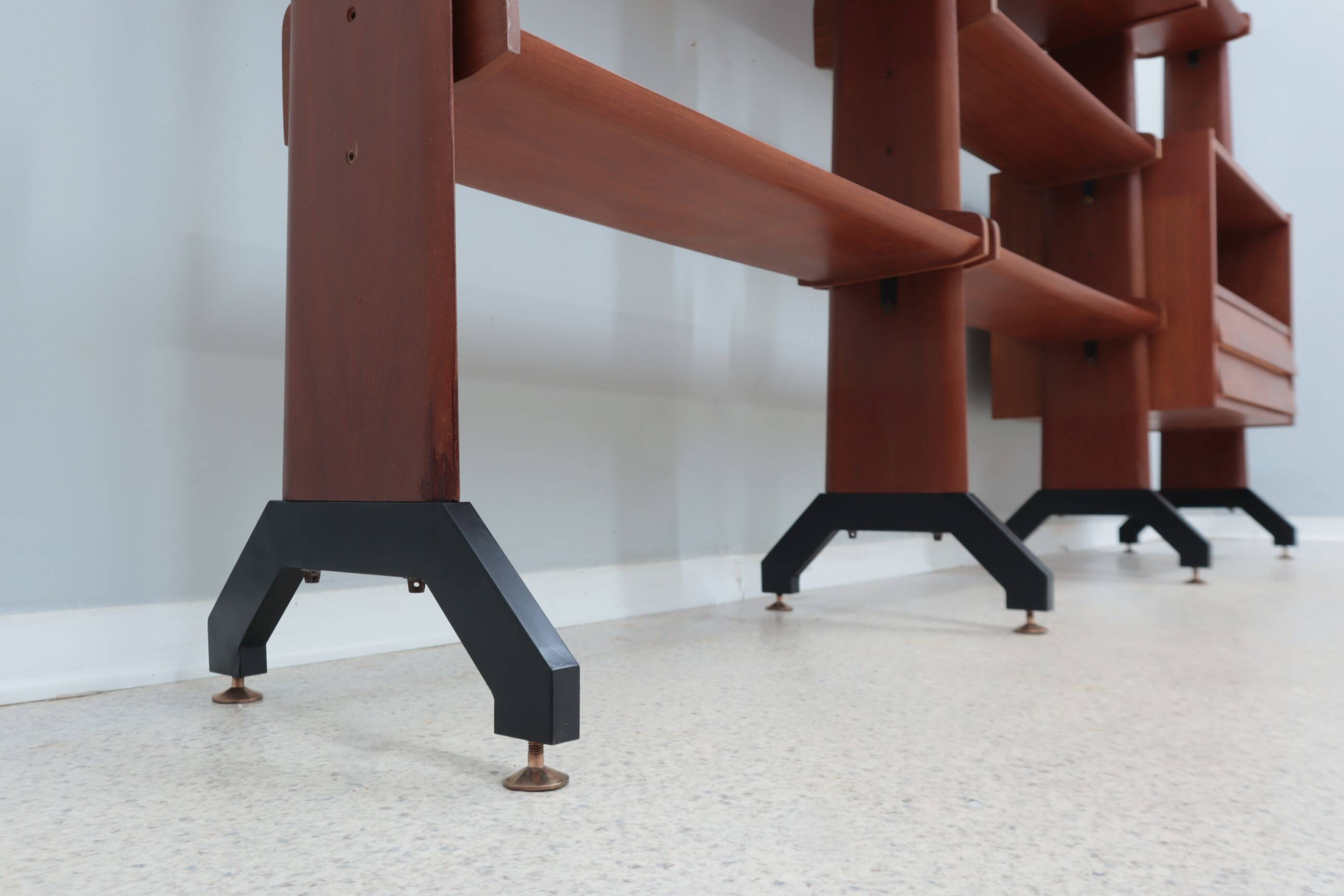 Mid century modular teak bookcase AV Arredamenti 1960s