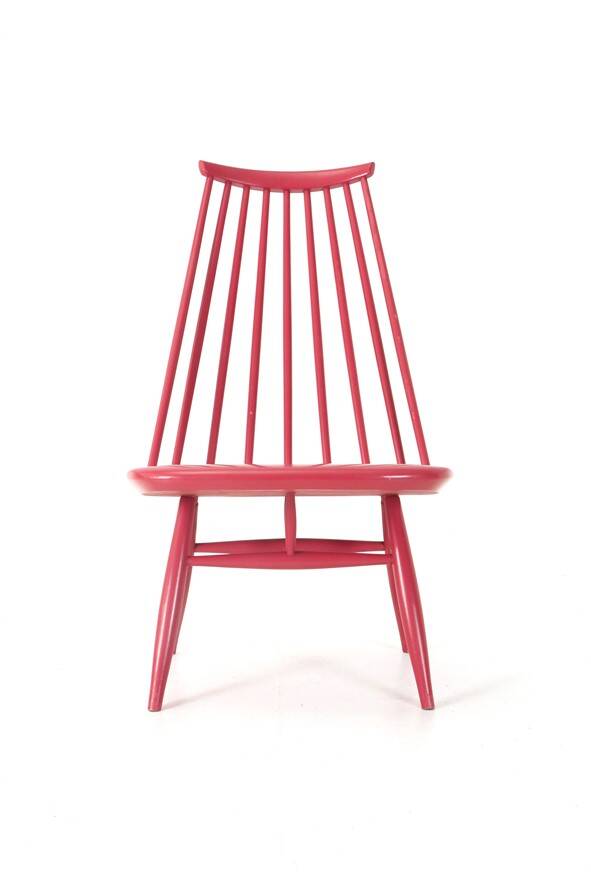 Asko / Ilmari Tapiovaara "Mademoiselle" spindle-back armchair / mid-century modern design / Finland / 1950s-60s