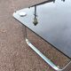 Table basse chromé et verre noir fumé space age italienne