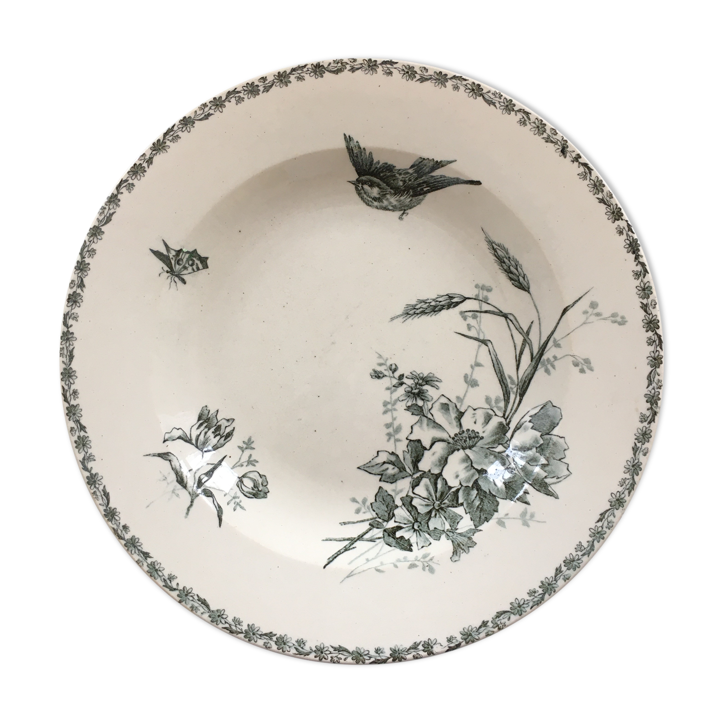 Assiette Bougeois décor oiseau