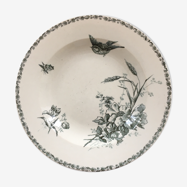 Bougeois plate with bird decoration