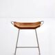 Contemporary organic bar stool Kitchen bar Old silver metal Black leather