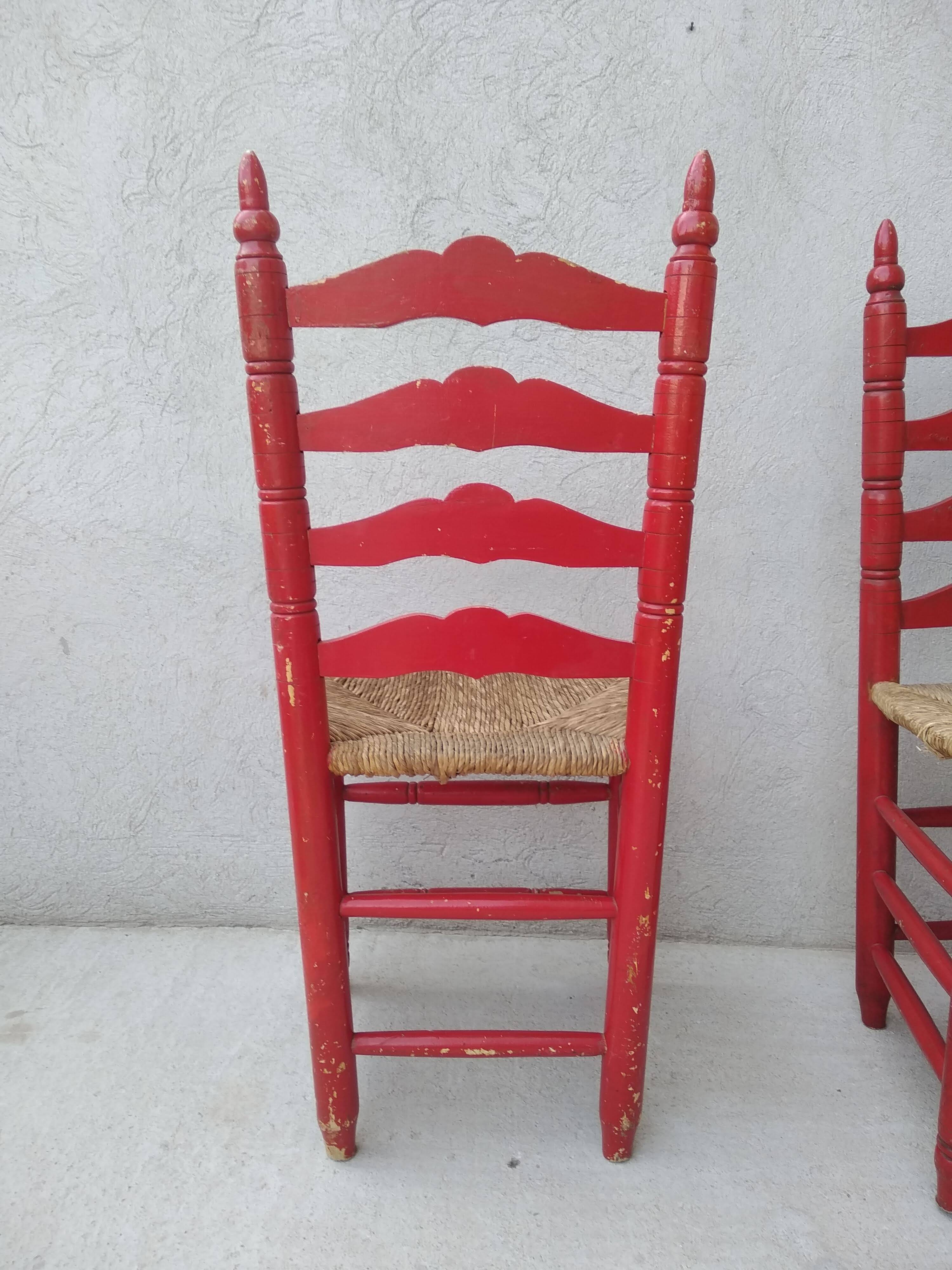 6 chaises paillées Vintage