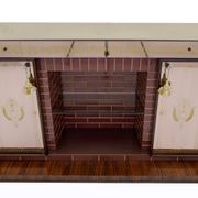 Luigi Brusotti Mid-Century Modern Italian Bar Cabinet with Decorated Mirror