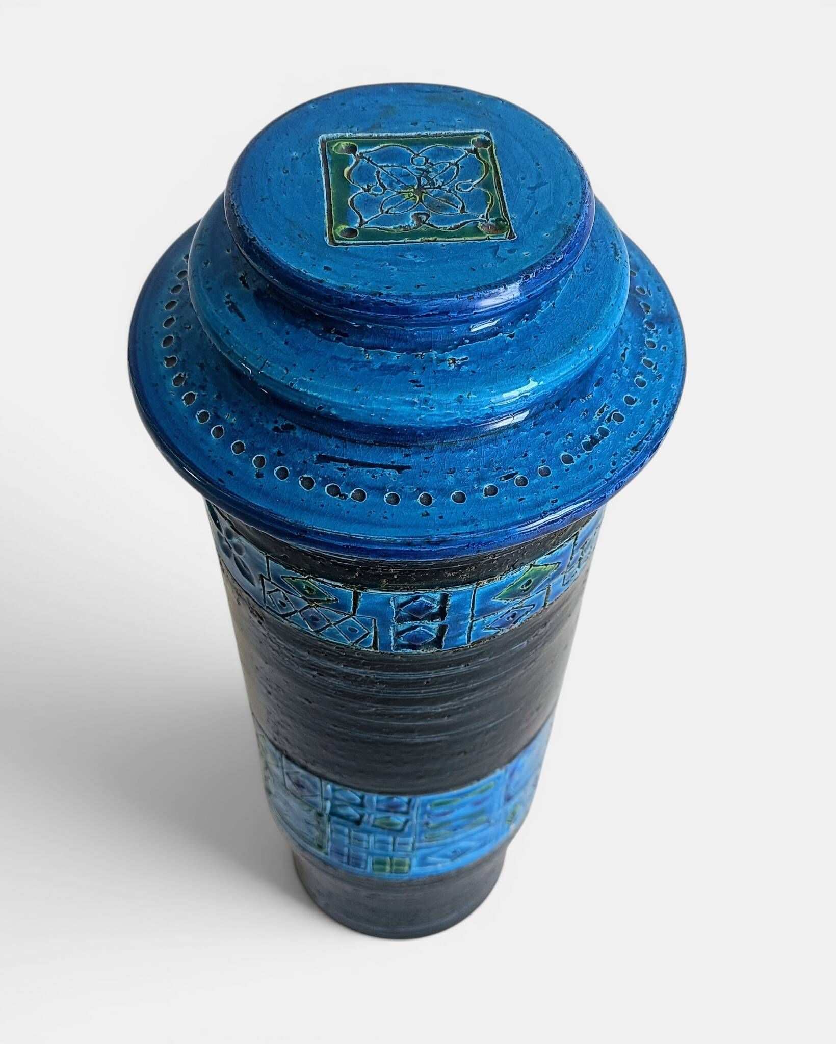 Bitossi by Aldo Londi Lidded XL Chamotte Vase, Handcrafted in Italy, C. 19