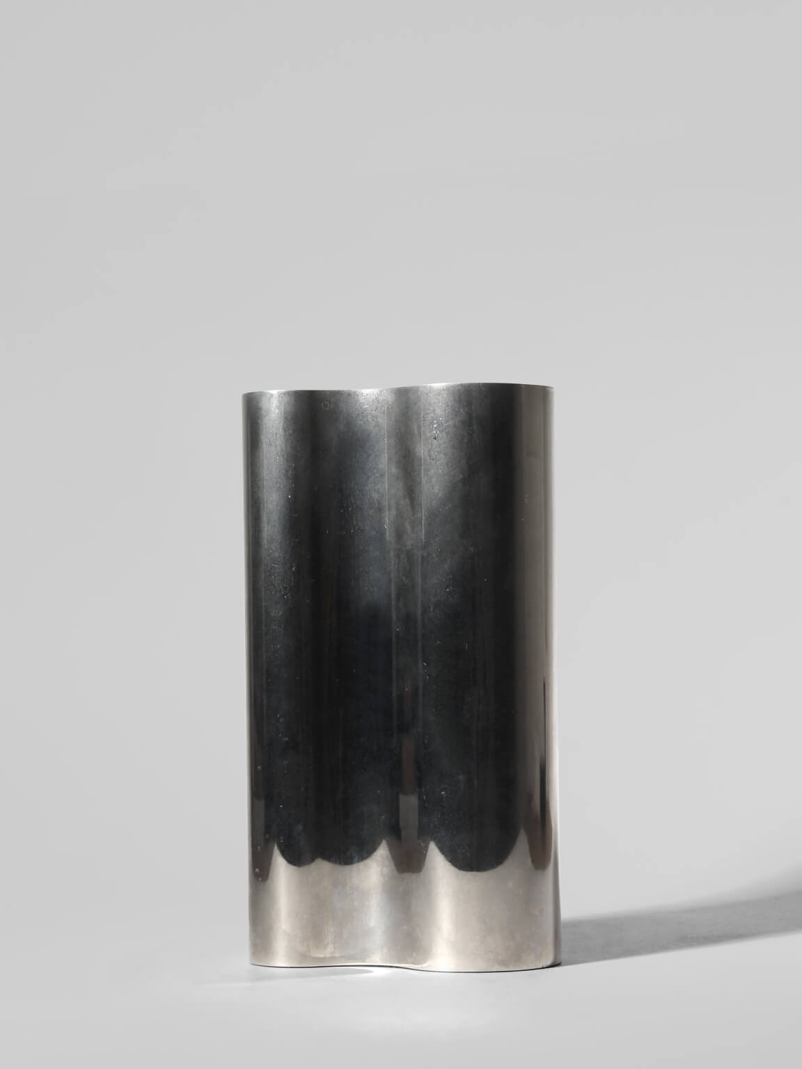 Mirrored Sculptural Stainless Steel Vase