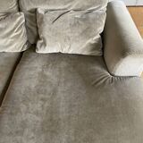 AmPm corner sofa in beige velvet