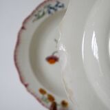 Set of 4 Salin soup plates with serrated edges with flowers Salins 1950