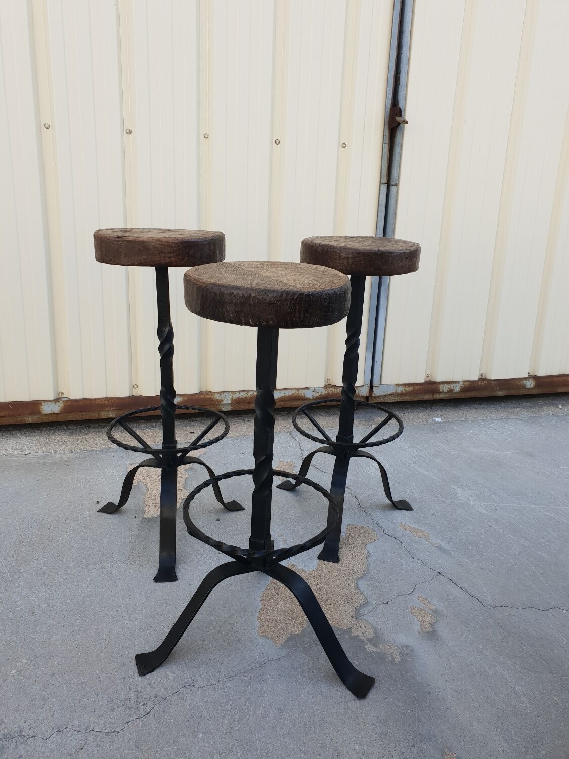 Bar et tabourets brutaliste 1970