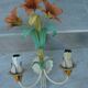 applique ancienne lampes XX tôle Fleurs Lys vintage