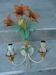 applique ancienne lampes XX tôle Fleurs Lys vintage