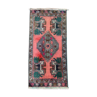 Small Vintage Turkish Rug 105x52 cm, Short Runner, Tribal, Shabby Chic
