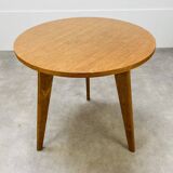 Table d'appoint tripode pied compas vintage en bois années 50