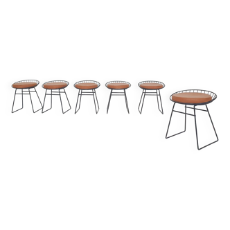 Cees Braakman for Pastoe KM05 metal wire stools, The Netherlands 1958