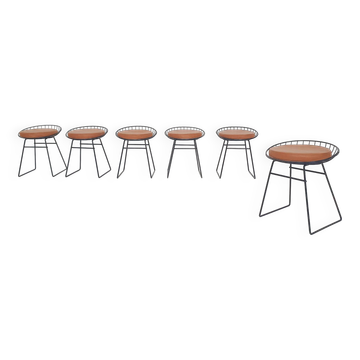 Cees Braakman for Pastoe KM05 metal wire stools, The Netherlands 1958