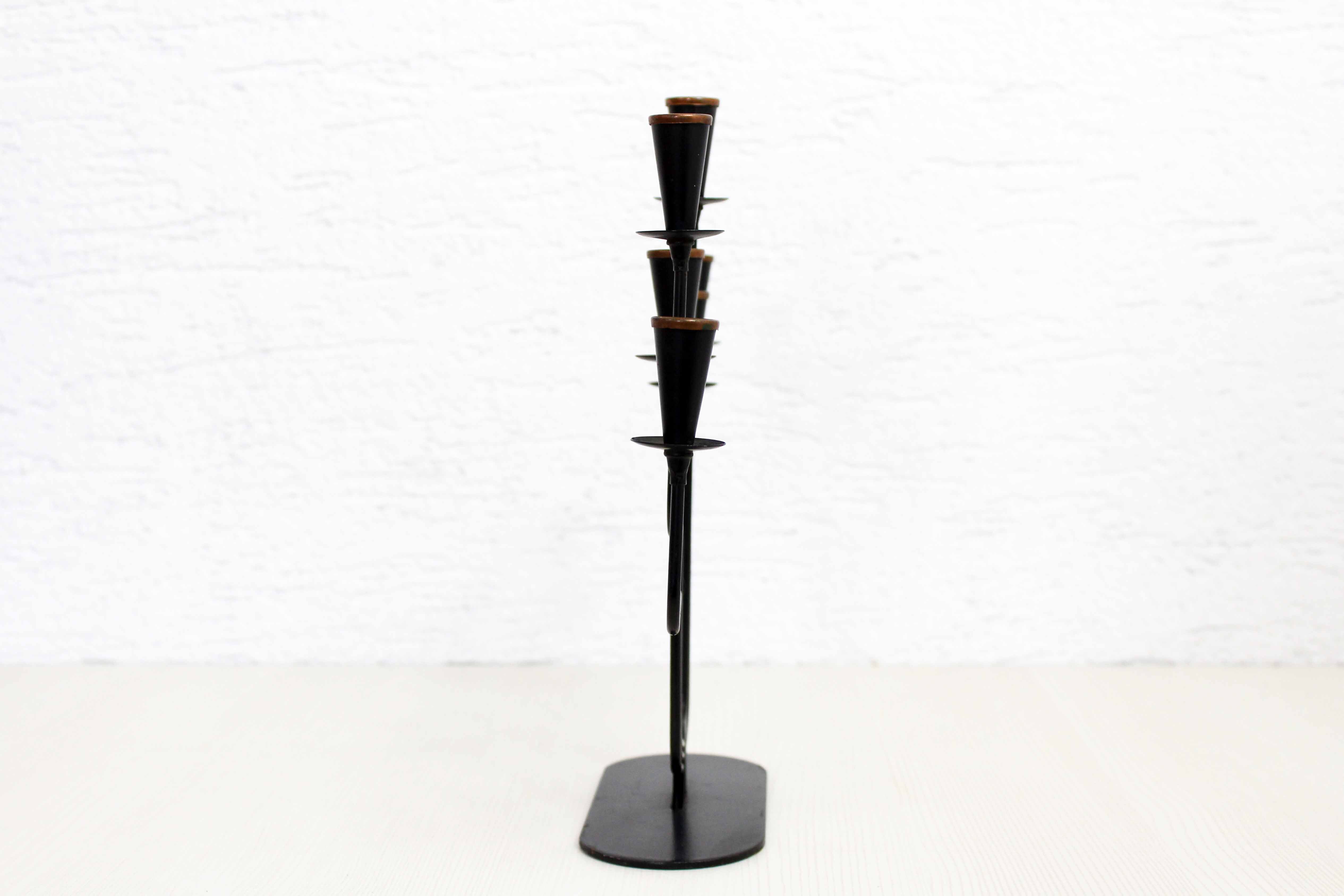 Scandinavian candle holder ystad metal 1960