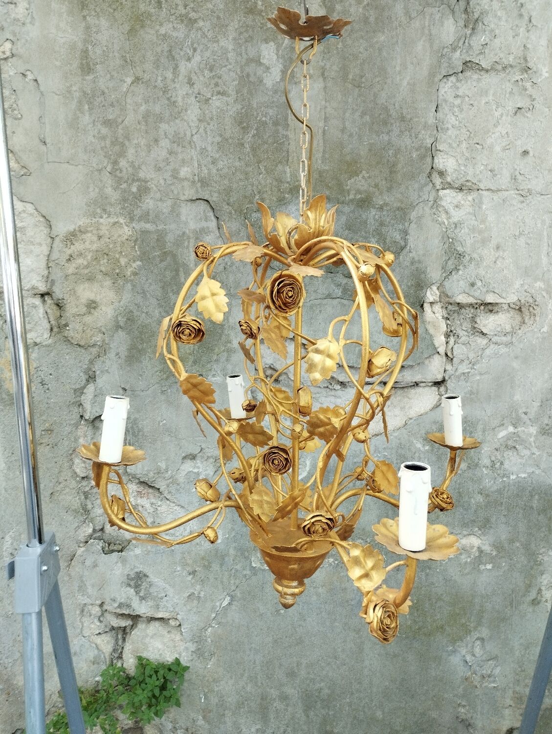 Golden cage chandelier