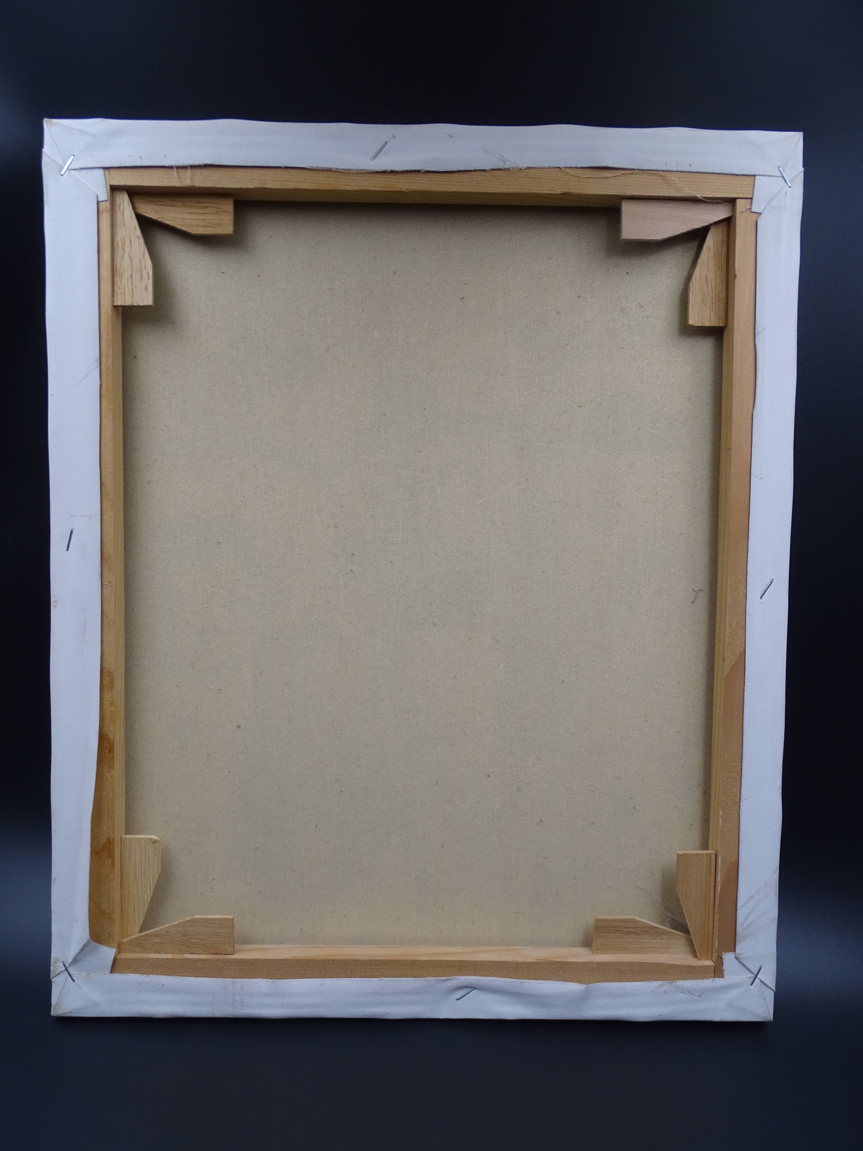 The Greek village - Pastel blue and ochre tones - Signed dated