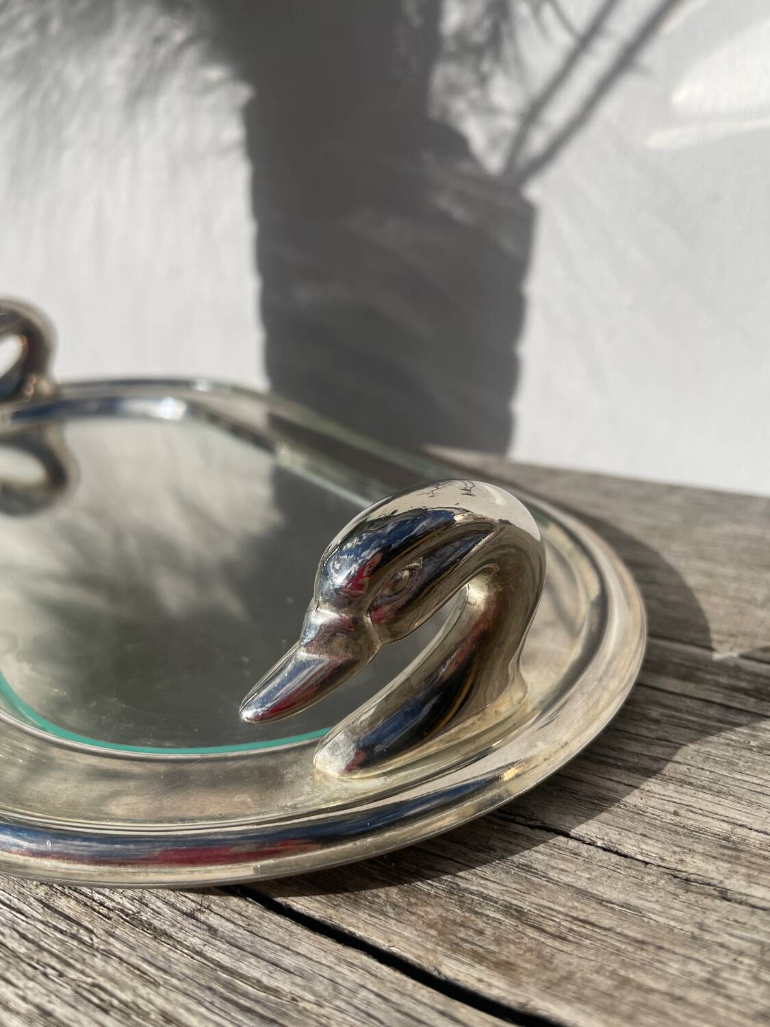 Silver-plated duck foie gras dish