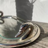 Silver-plated duck foie gras dish