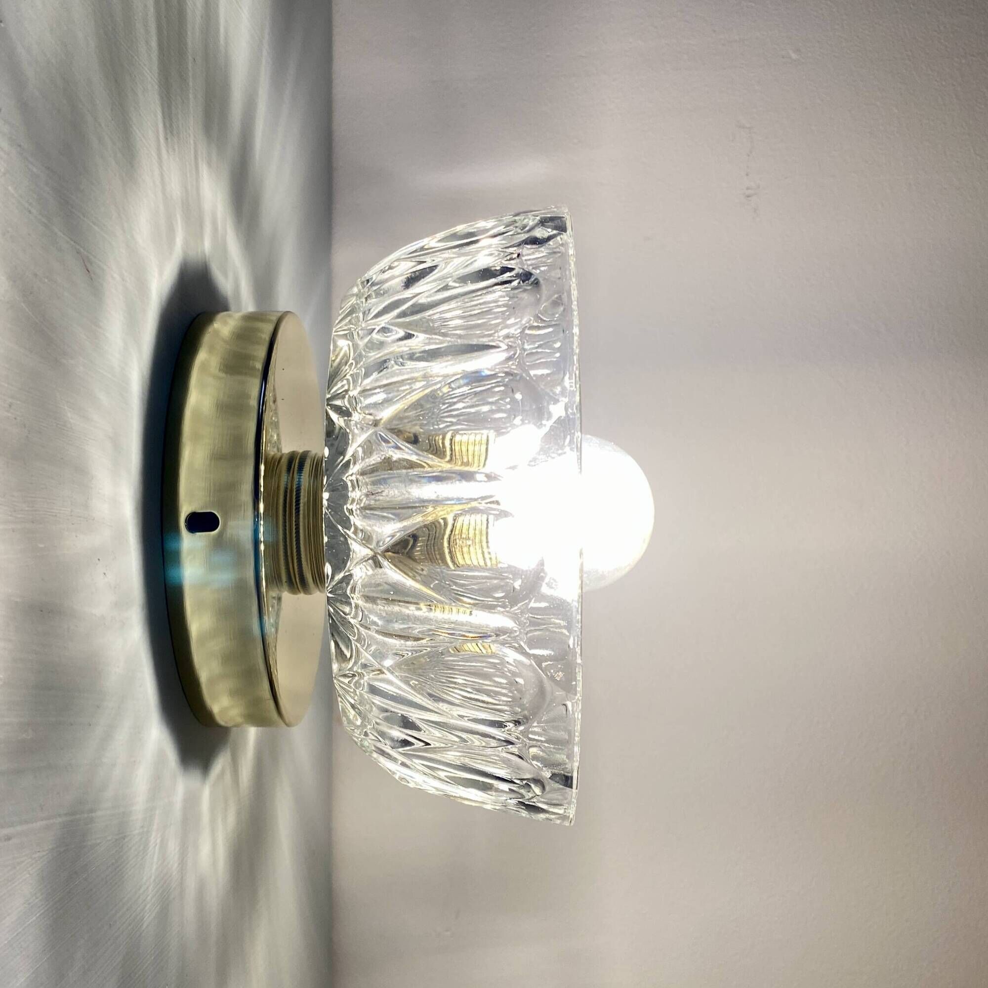 Vintage molded glass lampshade wall light - tableware collection -