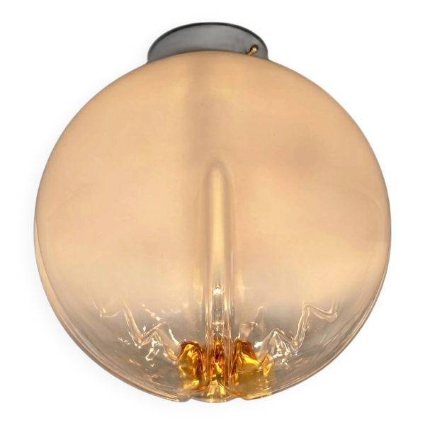 Plafonnier mazzega sphère en verre de murano space age années 70