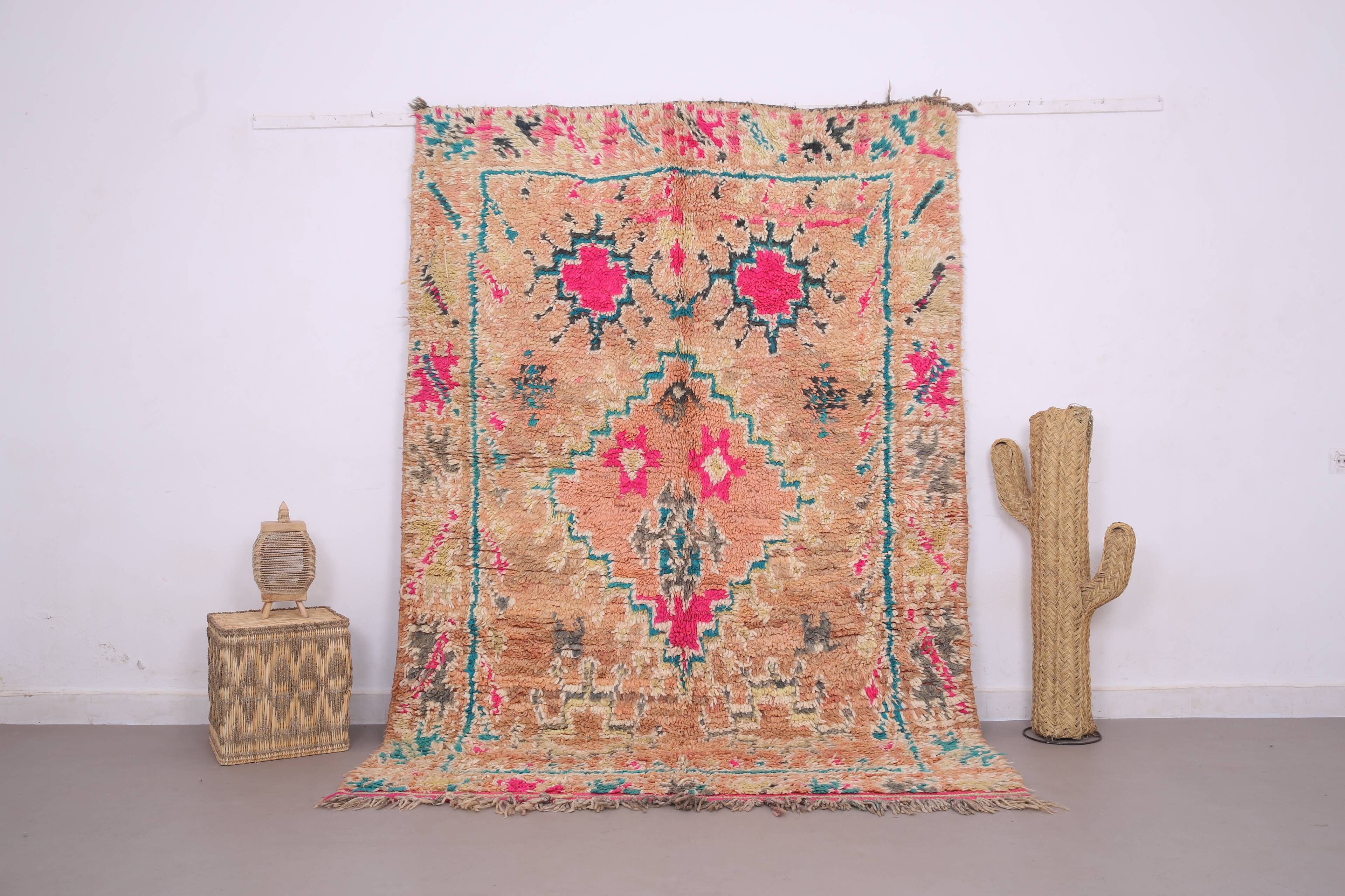 Tapis marocain vintage en laine colorée