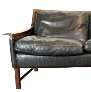 Vintage Scandinavian leather sofa