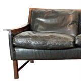 Canapé scandinave vintage en cuir