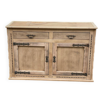 Buffet parisien du 18ème siècle rénové en bois brut 150cm