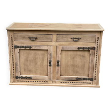 Buffet parisien du 18ème siècle rénové en bois brut 150cm