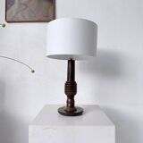 1940s Art Deco oak desk lamp