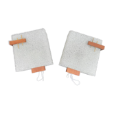 Paire d'appliques scandinaves Perpex et teck